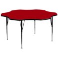 thumbnail image 1 of 60'' Flower Red Thermal Laminate Activity Table - Standard Height Adjustable Legs, 1 of 3