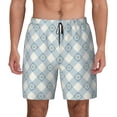 thumbnail image 2 of Goofa Daisy Plaid Blue Printed Men's Swim Trunks Board Shorts Quick Dry Mens Swimming Trunks with Compression Liner,Breathable Fit Hawaii Beach Shorts-3X-Large, 2 of 9