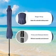 thumbnail image 4 of Simple Deluxe 9' Solar 32 LED Lighted Patio Umbrella Outdoor Table Market Umbrellas with Push Button Tilt/Crank for Garden, Deck, Backyard and Pool, Dark Blue, 4 of 7
