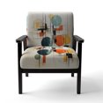 thumbnail image 4 of Designart « Colorful Mid Century Geometry Collage II » Fauteuil d'Appoint Rembourré à Collages Abstraits Multicolores - Fauteuil Moderne pour Salon, 4 of 7