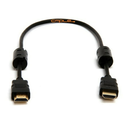 Cmple Computer Video And Audio Electronics Accessories 30AWG High Speed HDMI Cable with Ferrite Cores - Black - 15FT