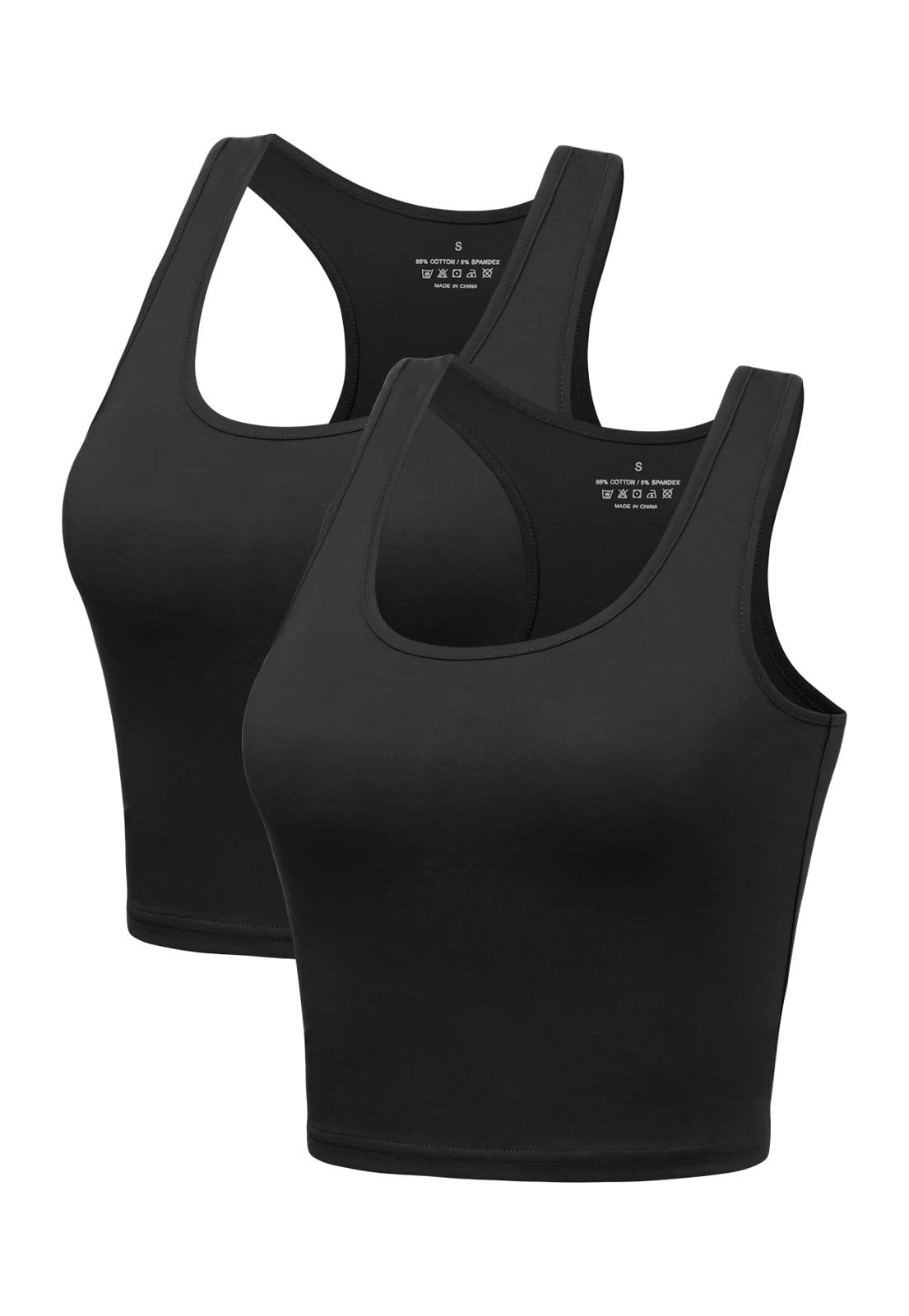 Joviren Cotton Workout Crop Top for Women Racerback Yoga Tank Tops Athletic Sports Shirts