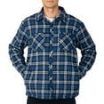 thumbnail image 5 of Alpine Swiss Mens Josh Fleece-Lined Flannel Jacket Heavyweight Snap Button Plaid Shirt Shacket Warm Winter Outerwear NVB 2XL, 5 of 7