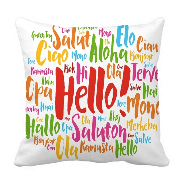 Funda De almohada ABPHQTO Nube De palabras En Diferentes Idiomas 40x40 cm
