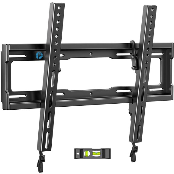 Pipishell Soporte de montaje en pared para TV inclinable con certificación UL de perfil bajo para la mayoría de televisores curvos planos LED LCD OLED 4K de 23 a 55 pulgadas de hasta 99 lb máx. VESA 4