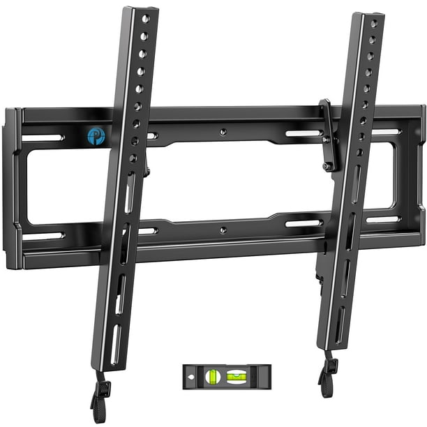 Pipishell Soporte de montaje en pared para TV inclinable con certificación UL de perfil bajo para la mayoría de televisores curvos planos LED LCD OLED 4K de 23 a 55 pulgadas de hasta 99 lb máx. VESA 4