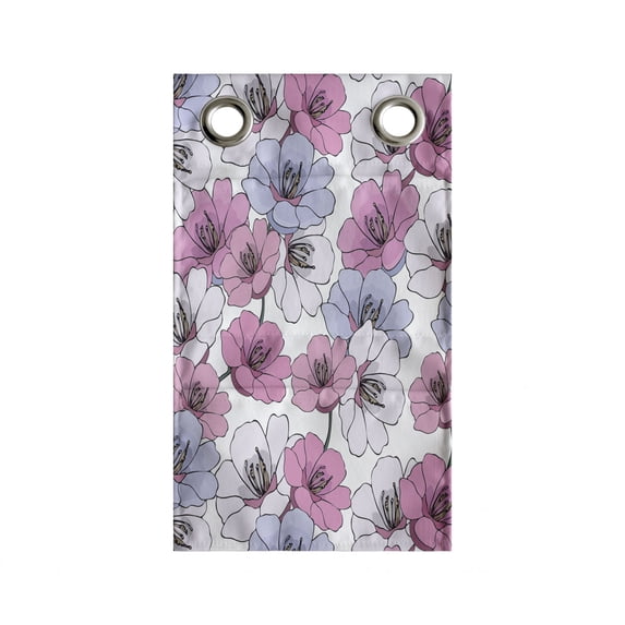 Floral Hanging Pocket Organizer, Graphics of Camellias Gardenias on Branches, Printed Polyester Storage Bag with Pockets, 9" x 27", Mauve Pale Pink White