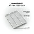thumbnail image 3 of madesmart Large Utensil Tray, 3-Compartment Kitchen Drawer Organizer, Soft-Grip Lining, Non-Slip Feet, BPA-Free, White, 3 of 5