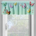 thumbnail image 4 of Ambesonne Spring Valance & Curtain 3 Pcs Set, Colorful Tulip Garden Dots, 55"x24", Mint Green and Multicolor, 4 of 7