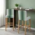 thumbnail image 2 of Deep Green Grey Ombre Bar Stool Cover Set of 6, Modern Abstract Art Gradient Stretch Bar Chair Cover, Removable Washable Pub Counter Stool Chair Slipcover for Kitchen Dining Room Pub Cafe, 2 of 9