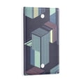 thumbnail image 2 of Yayeee Blank Wall Plate Cover 1-Gang 4.5"x2.7" Home Unused Decorative Outlet, Cube Stripes, 2 of 7