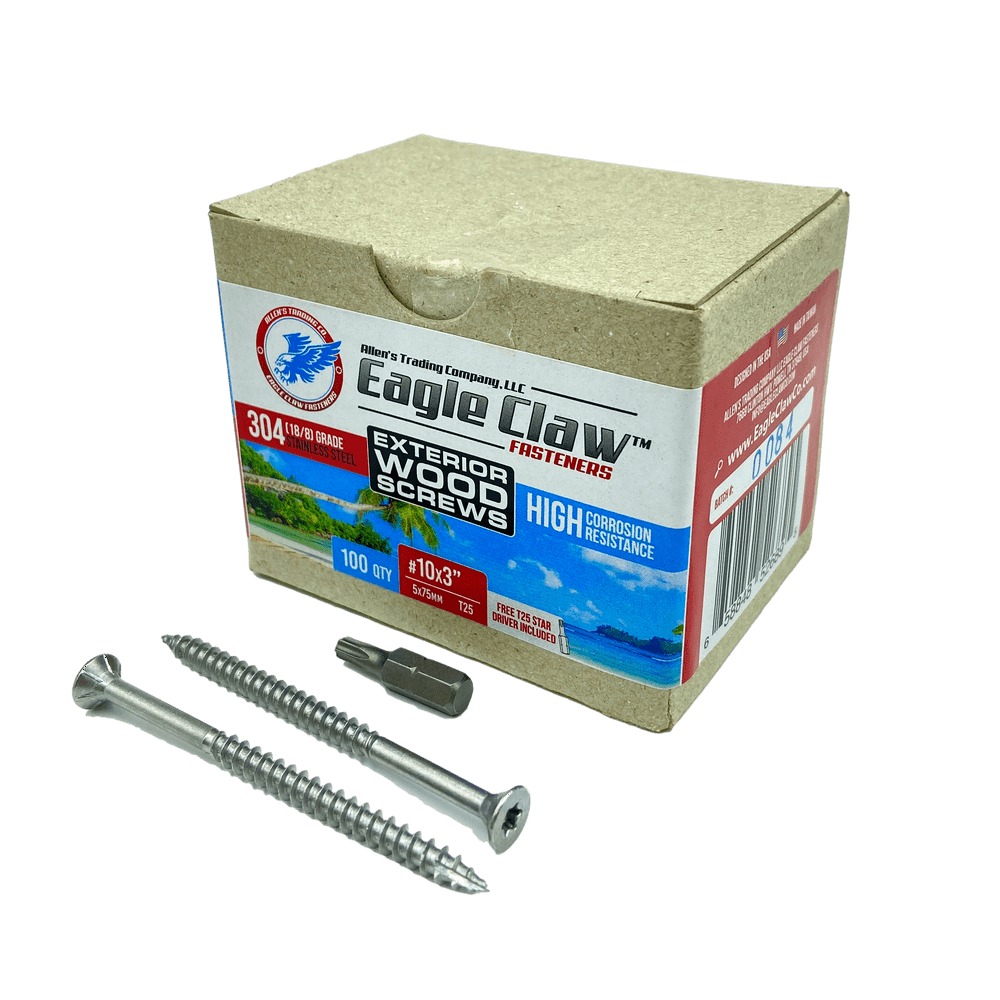 Eagle Claw Tools and Fasteners 10 x 3 Inch Stainless Steel Deck Screws