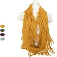 thumbnail image 2 of Infinity Fringe Scarf, Colorful Fringed Unisex Scarf, Soft Winter - Scarf For Women Warm Lightweight Chunky Scarf, 2 of 4