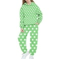 thumbnail image 3 of MKOSPLRT Polka Dot Sweatsuits for Girl Boy 4-15Y Two Piece Fleece Hoodies Cinch Bottom Joggers Sweatpants Athletic Tracksuits with Pocket, 3 of 6