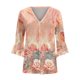 thumbnail image 3 of Xuyuer 3/4 Length Sleeve Womens Tops Round Neck Casual Summer Tunic Tops Basic Tees Blouses Cardigan Lightweight Button Down Casual Dressy T-Shirts Pleated Cute Shirts, 3 of 5