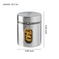 thumbnail image 2 of Brushed Stainless Steel and Glass Canister with Window, 5"H & 21OZ Set of 3…, 2 of 5