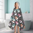 thumbnail image 6 of Gray Christmas Snowman Pattern Hooded Bath Towel，60"x35" for Ages 3 To 12 Kids, Quick Dry Lightweight Soft Microfiber Hood Beach Towel Cover Up for Kids, 6 of 7