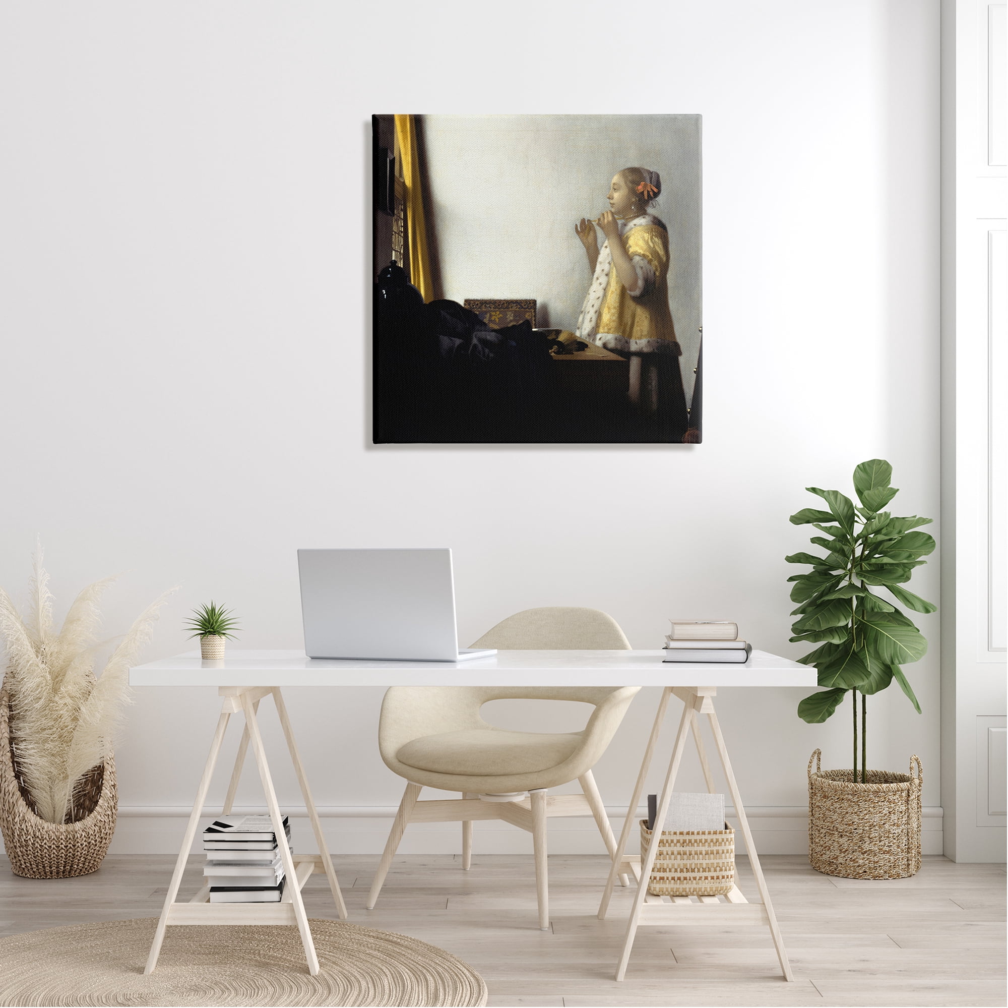 Stupell Industries Young Woman with a Pearl Necklas Johannes Vermeer Painting Painting Gallery Wrapped Canvas Print Wall Art, Design by one1000paintings