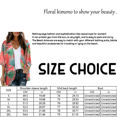 thumbnail image 3 of LEZMORE Women's Kimono Cardigans Floral Print Puff Sleeve Boho Chiffon Casual Loose Cover Up Casual Blouse Tops S-XXXL, 3 of 7