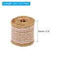 thumbnail image 2 of Unique Bargains 2.4' Wide 2.2 Yards Burlap Ribbon Lace Roll Wrapping Fabric Crafts Roll Pink 2 Pack, 2 of 6