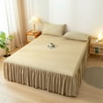 thumbnail image 6 of Solid Color Bed Skirt,Concise Washed Cotton Edge Bedspread,Bed Hats Bed Sheet,Dirtproof Non-Slip Protective Cover,Polyester-Cotton Bed Skirt Holiday Gifts, 6 of 6