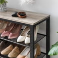 thumbnail image 6 of Shoe Rack, 5-Tier Shoe Storage Organizer with 4 Mesh Shelves for 16-20 Pairs and Large Surface for Bags, 6 of 7