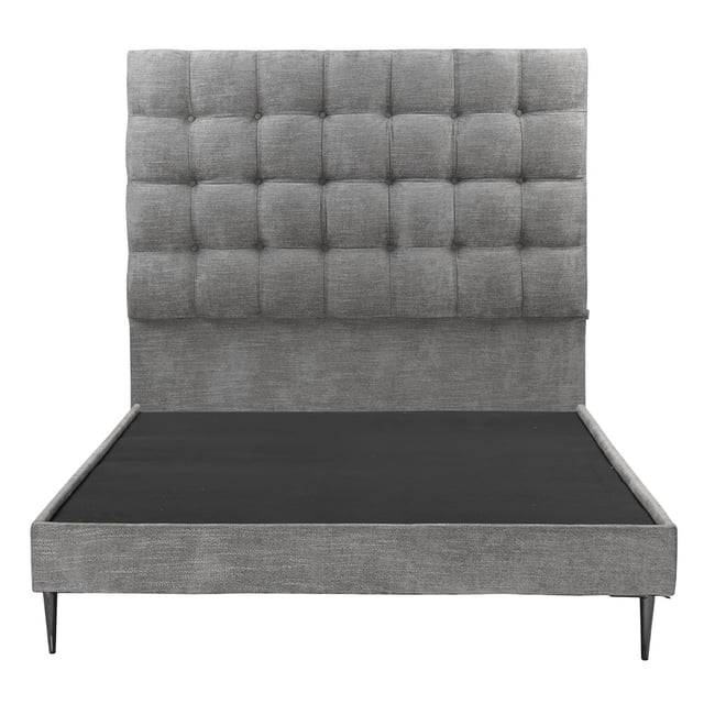 Base Cama Slim Matrimonial + Cabecera Slip Trinity Storm Grey