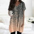 thumbnail image 6 of Hvyesh Womens Long Shirts Summer 2025 Casual Short Sleeve V Neck Shirts Loose Fit Print Oversized Tshirts Tunic Tops With Pockets, 6 of 6