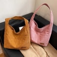 thumbnail image 5 of DGMIOCS Corduroy Shoulder Bag Winter Fall Fashion Crescent Hobo Bag Womens Mens Wide Strap Tote Handbag Solid Color 2026 Pink, 5 of 5