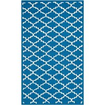 SAFAVIEH Newport Lalit Geometric Cotton Area Rug, Indigo/Ivory, 7'9" x 9'9"