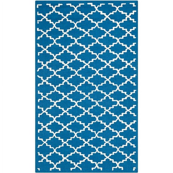 SAFAVIEH Newport Lalit Geometric Cotton Area Rug, Indigo/Ivory, 7'9" x 9'9"