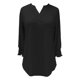 thumbnail image 4 of Blusa con cuello en V y ribete de encaje para mujer: manga corta, poliéster/spandex, informal/fiesta, primavera-verano-otoño, fácil cuidado, 4 of 7