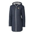 thumbnail image 2 of Women's Cutter & Buck Heather Navy West Virginia Mountaineers Vault Rainier Primaloft Eco Hooded Long Coat, 2 of 3