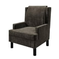 thumbnail image 2 of Aprafie Ergonomic Wingback Chair, 20.7" High Back Accent Chair with Ultra-Thick Cushion, Solid Wood Arms & Legs for Living Room, Bedroom, Reading Nook, Dark Brown, 2 of 7