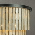 thumbnail image 3 of 5-Light 20 in. Farmhouse Coastal Capiz Seashells Flush Mount Ceiling Light in Matte Black with Rectangular Shells Panes for Dining Room, 3 of 5