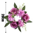 thumbnail image 3 of European Artificial Rose Candlestick Wreath For Table Wedding Decoration 20cm Artificial Rose Wreath Christmas Decor Window Prop, 3 of 12