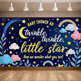 thumbnail image 5 of Twinkle Little Star Themed Baby Shower Banner Clouds Rainbows Stars Background Party Decorations Baby Shower Decors Photography Props Party Supplies, 5 of 7