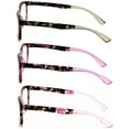 thumbnail image 3 of 3 Pairs Women Comfortable Lightweight Reading Glasses - Clear Lens Readers - Mosaic Art Translucent Temple 7016 +1.00, 3 of 5