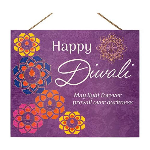 JennyGems Happy Diwali Decorations for Home, Diwali Gifts, Diwali Decor, Happy Diwali Sign Party Decorations (Purple), Diwali Hanging Decorations for Festival Of Lights Party