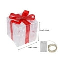 thumbnail image 2 of CoreLiving Wrapped Gift Boxes Outdoor Christmas Gift Box Decorations, Pre-lit LED Light Up Present Boxes Ornament, White Lace Fake Presents with Red Bows for Indoor Home, Party, Lawn Decor, 2 of 8