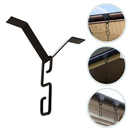 FRCOLOR  3 Sets Rain Chain Hook Hang Gutter Drain Installation Black