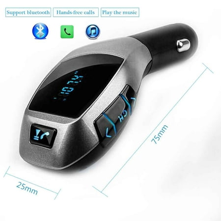 Bluetooth Car Kit Wireless FM Transmitter Car Mp3 Player Handsfree Call And Music & USB Charger TF Card Port for Samsung Hands Free Calling LCD Display