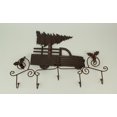 thumbnail image 3 of Exquisite Metal Art Scroll Rustic Red Truck with Tree and Holly Wall Hook Rack: Transformative Holiday Decor Measuring 23.5 Inches Long - Festive and Nostalgic, 3 of 3