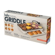 Bella 10 x 18 Nonstick Ceramic Griddle with Warming Tray, Oatmilk