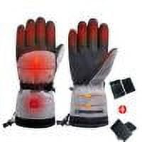 1Pair Electric Heated Gloves Waterproof (Grey Gloves and Battery Box)