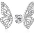 thumbnail image 1 of Butterfly Wing Earrings(a Pair)18k Gold Plated Simulated Diamond Silver Stud Earrings, Tiny Butterfly Cartilage Earrings For Women, 1 of 4