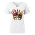 thumbnail image 5 of PNTUTB Carnival Women's Casual Fashion Print V Neck Pullover Short Sleeve Loose Comfortable T Shirts, 5 of 5