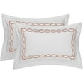 thumbnail image 2 of BedDecor 3PC Luxurious Classic Chain Pattern Embroidered Cotton Duvet Set - Twin/Twin XL Size in Elegant Blush, 2 of 4