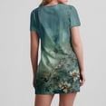 thumbnail image 7 of Taylonsss Womens Summer Casual Dress Gradient Color Short Sleeve V Neck Flowy Comfortable Beachwear Outfit, 7 of 7