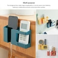 thumbnail image 2 of DECOBAY D3 Wall Mount Phone Holder with Adhesive, Punch-Free Phone Charging Stand and Remote Control Storage Box, Bedside Wall Organizer for Bathroom, Kitchen, Bedroom, Office, Blue, 2 of 9